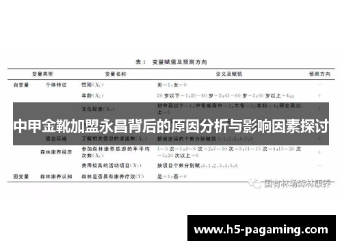 中甲金靴加盟永昌背后的原因分析与影响因素探讨 中甲金靴加盟永昌背后的原因分析与影响因素探讨